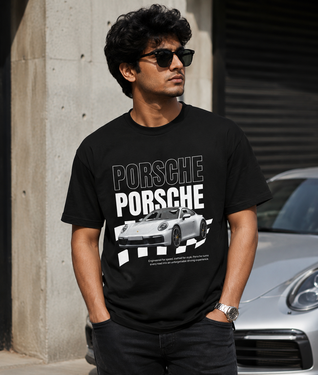 Porsche Motorsport Graphic Oversized T-Shirt – Black