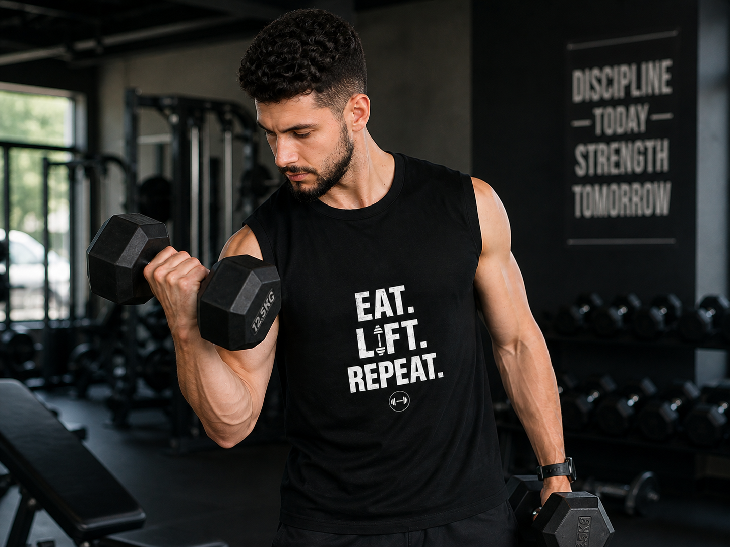 Eat Lift Repeat Men’s Sleeveless Gym T-Shirt